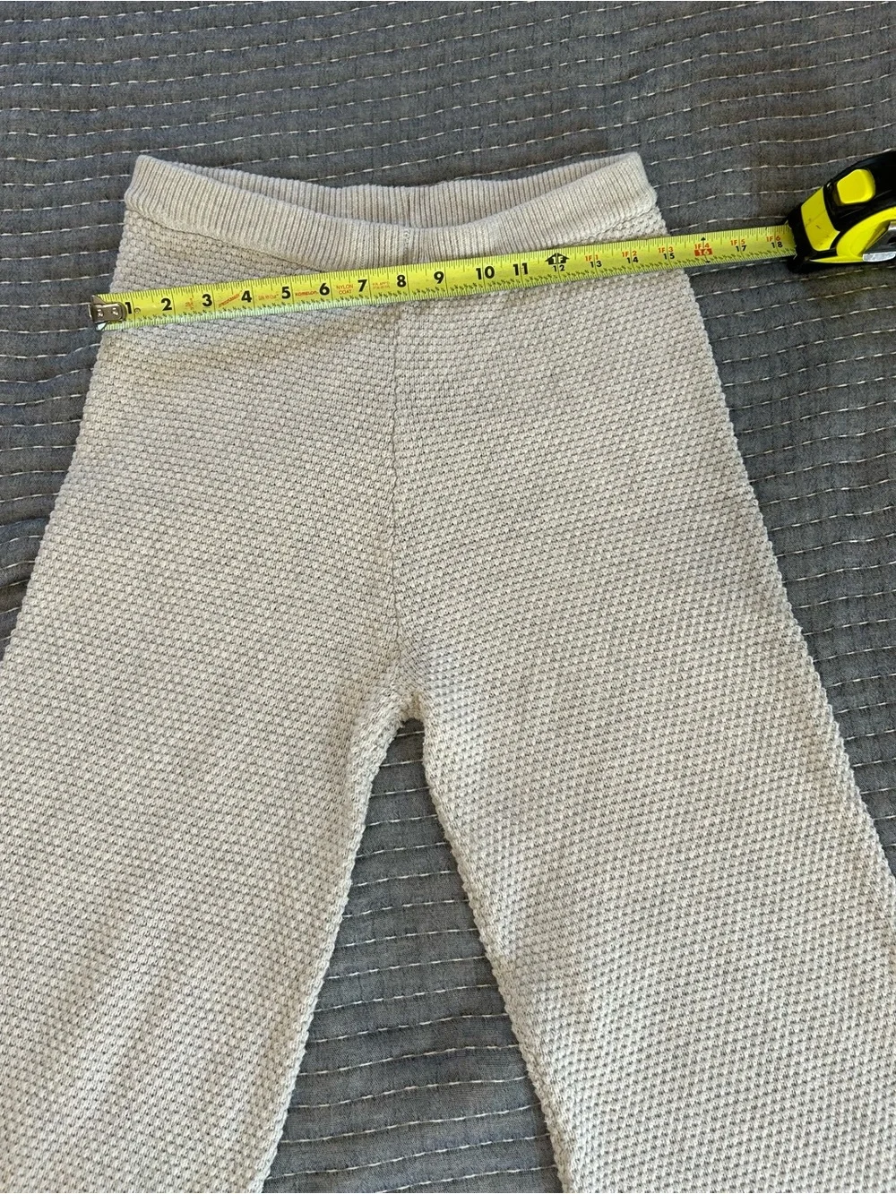 Free People Beach Heather Grey Waffle-Knit Pants